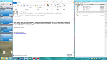Office 2013 - Anwaltssoftware LawFirm E-Akte (Elektronische Akte) mit Outlook 2013 E-Mail
